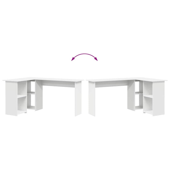 Scrivania Bianco 142 x 102 x 73 cm Legno multistrato 869290