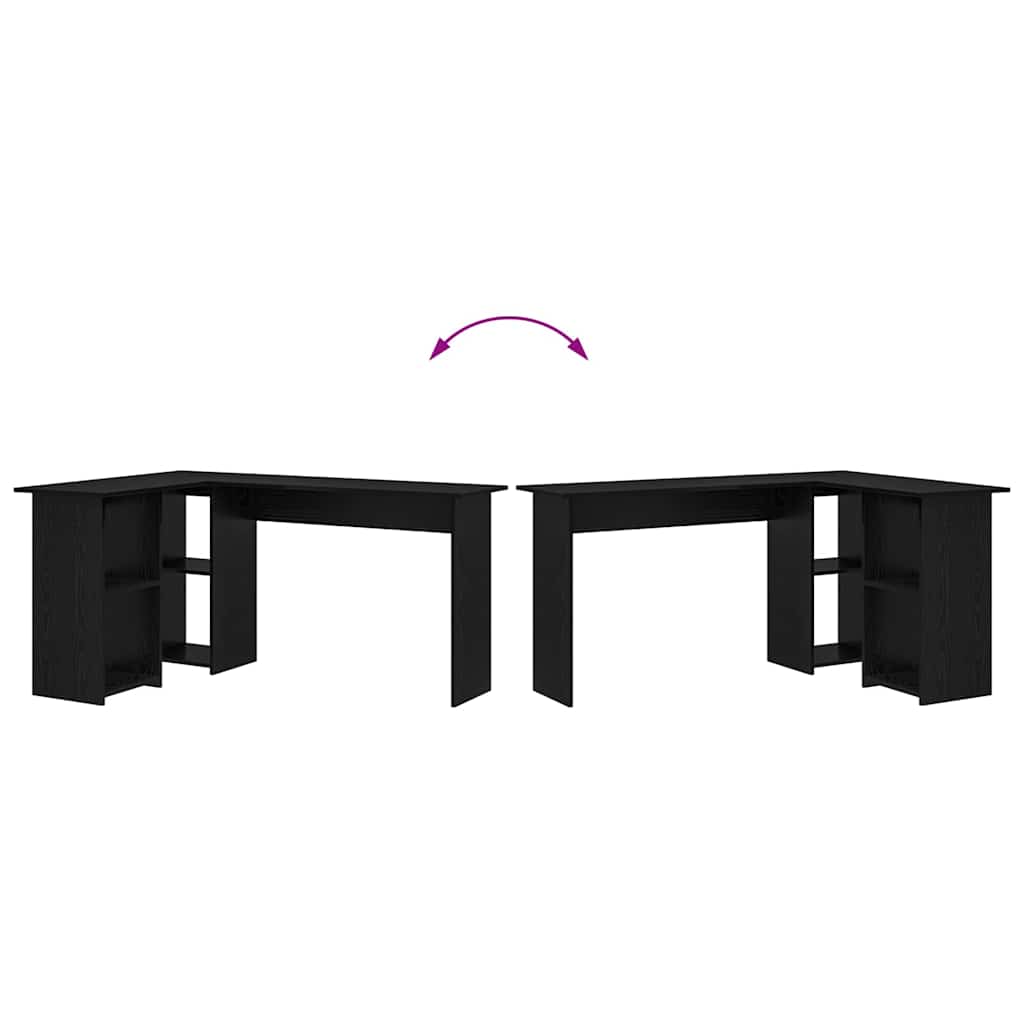 Scrivania Rovere nero 142 x 102 x 73 cm Legno multistrato 869291