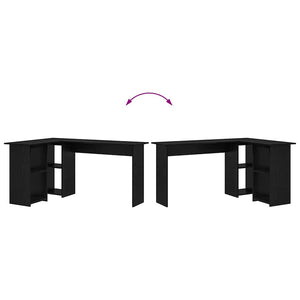 Scrivania Rovere nero 142 x 102 x 73 cm Legno multistrato 869291