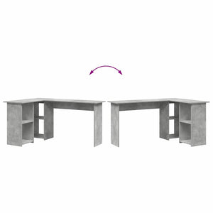 Scrivania Grigio cemento 142 x 102 x 73 cm Legno multistrato 869293