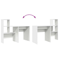 vidaXL Scrivania Bianco 131.5 x 50 x 106.5 cm Legno multistrato