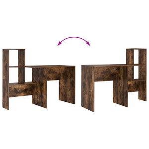 vidaXL Scrivania Rovere fumo 131.5 x 50 x 106.5 cm Legno multistrato