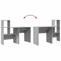 vidaXL Scrivania Grigio sonoma 131.5 x 50 x 106.5 cm Legno multistrato