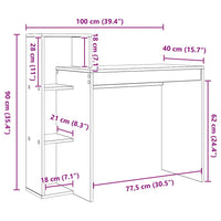 vidaXL Scrivania rovere artigianale 100 x 40 x 90 cm Legno multistrato