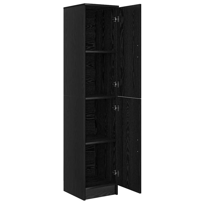 Credenza-Buffet-Armadio da cucina Rovere Nero 35 x 39 x 168 cm