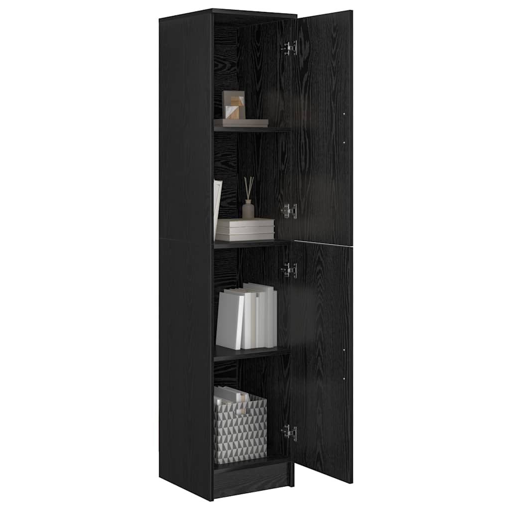 Credenza-Buffet-Armadio da cucina Rovere Nero 35 x 39 x 168 cm