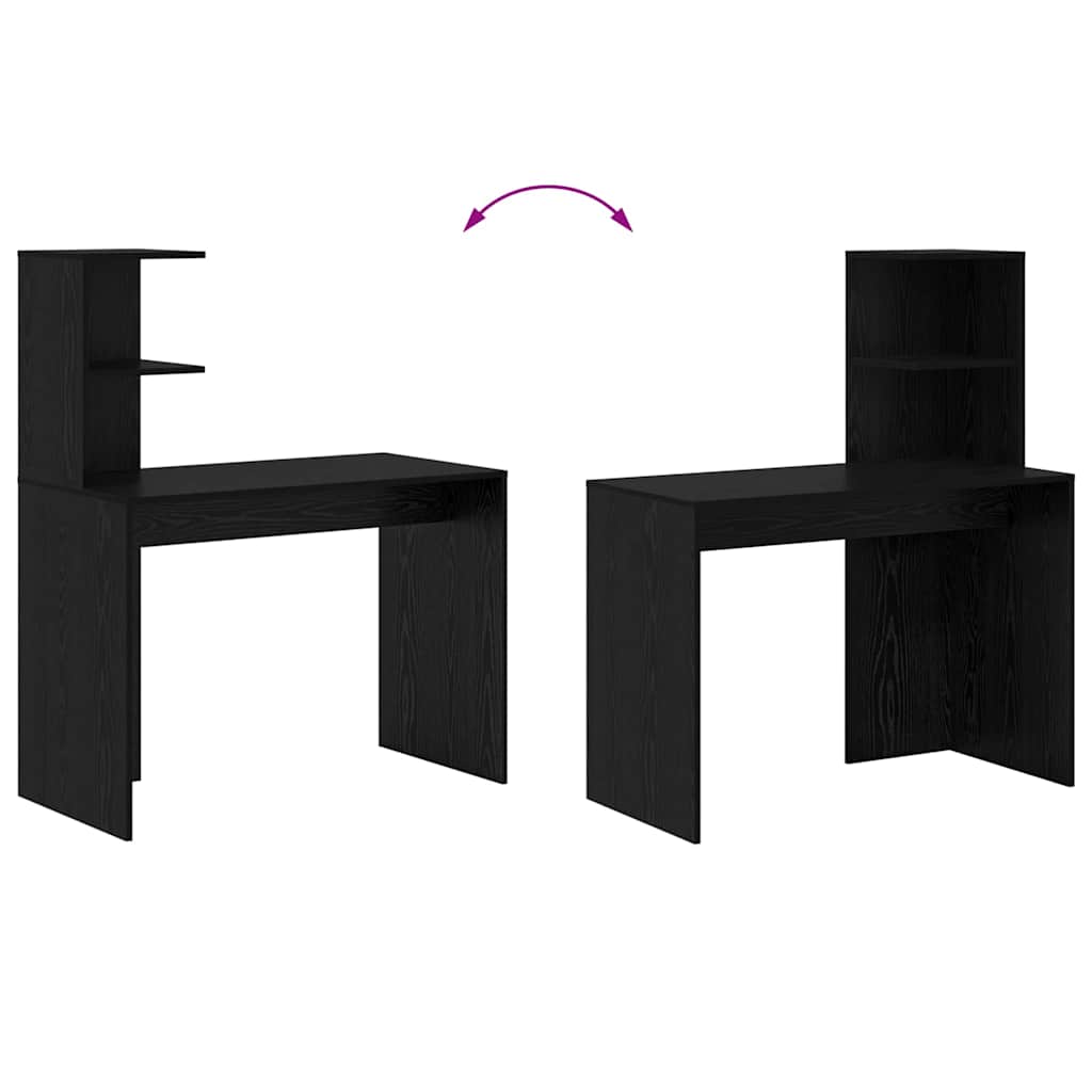 Scrivania Rovere nero 102 x 50 x 124 cm Legno multistrato 869355