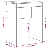 Scrivania rovere artigianale 60 x 40 x 76 cm Legno multistrato 869377