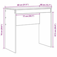Scrivania Grigio cemento 80 x 40 x 76 cm Legno multistrato 869389
