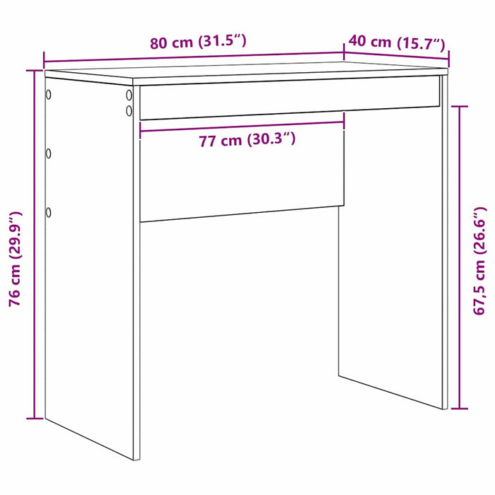 Scrivania Grigio cemento 80 x 40 x 76 cm Legno multistrato 869389