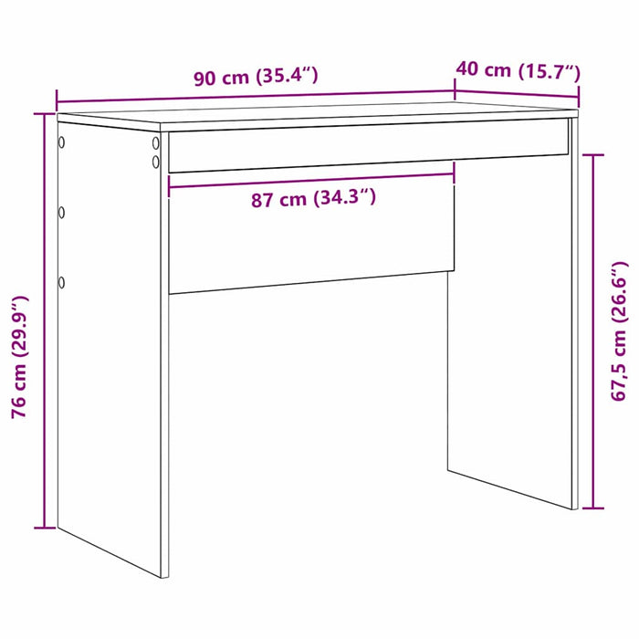 Scrivania rovere artigianale 90 x 40 x 76 cm Legno multistrato 869401