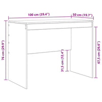 Scrivania Grigio cemento 100 x 50 x 76 cm Legno multistrato 869445