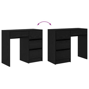 Scrivania Rovere nero 90 x 37,5 x 75 cm Legno multistrato 869491