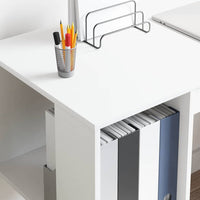 Scrivania con Storage con lo scaffale Bianco 130 x 50.5 x 75 cm 869498