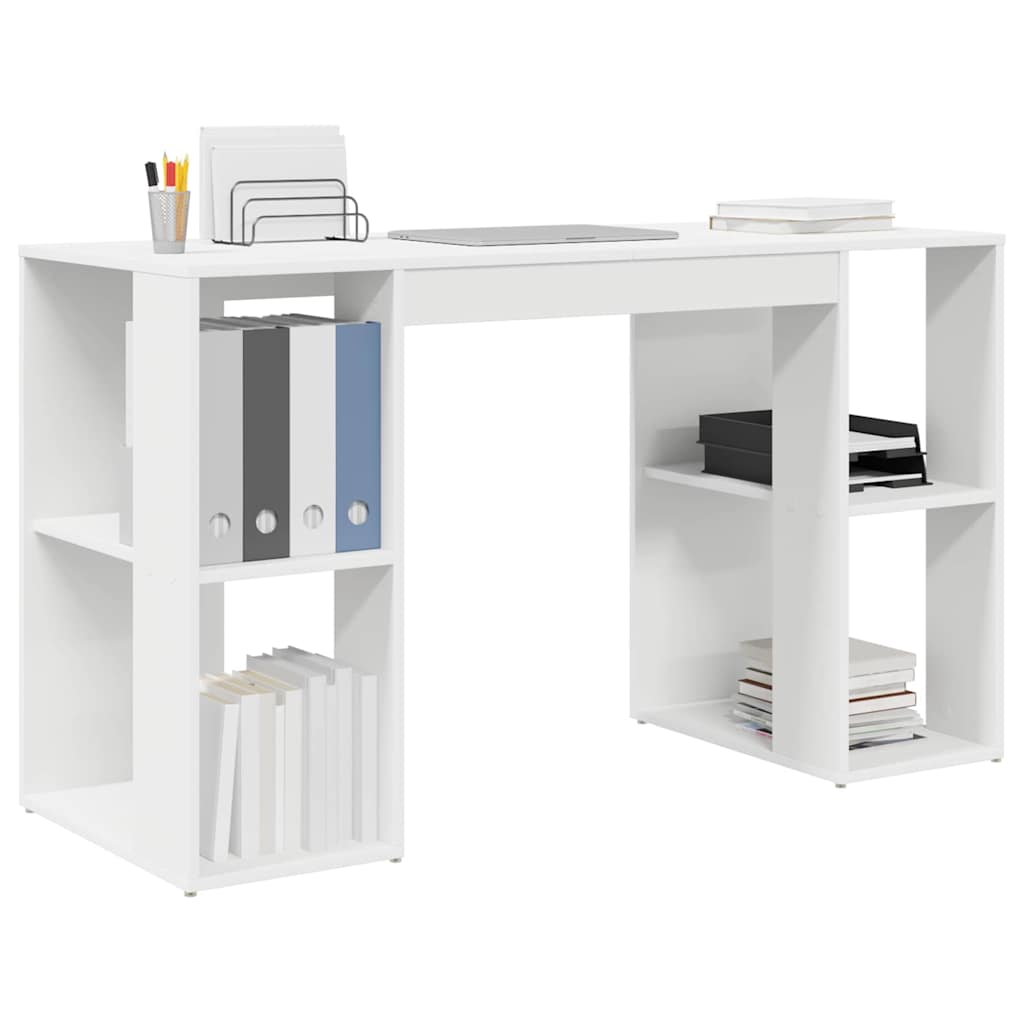 Scrivania con Storage con lo scaffale Bianco 130 x 50.5 x 75 cm 869498