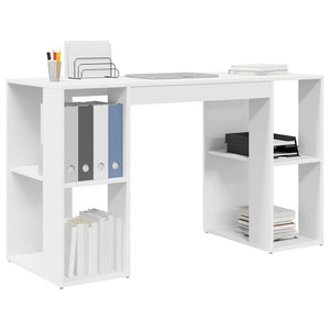 Scrivania con Storage con lo scaffale Bianco 130 x 50.5 x 75 cm 869498