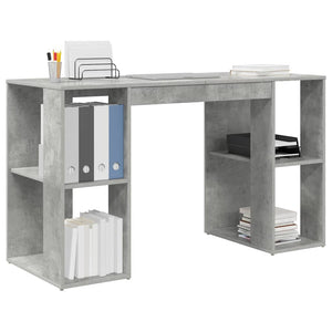 Scrivania con Storage Grigio cemento 130 x 50.5 x 75 cm 869501