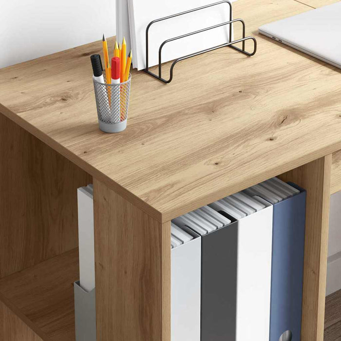 Scrivania con Storage rovere artigianale 130 x 50.5 x 75 cm 869505