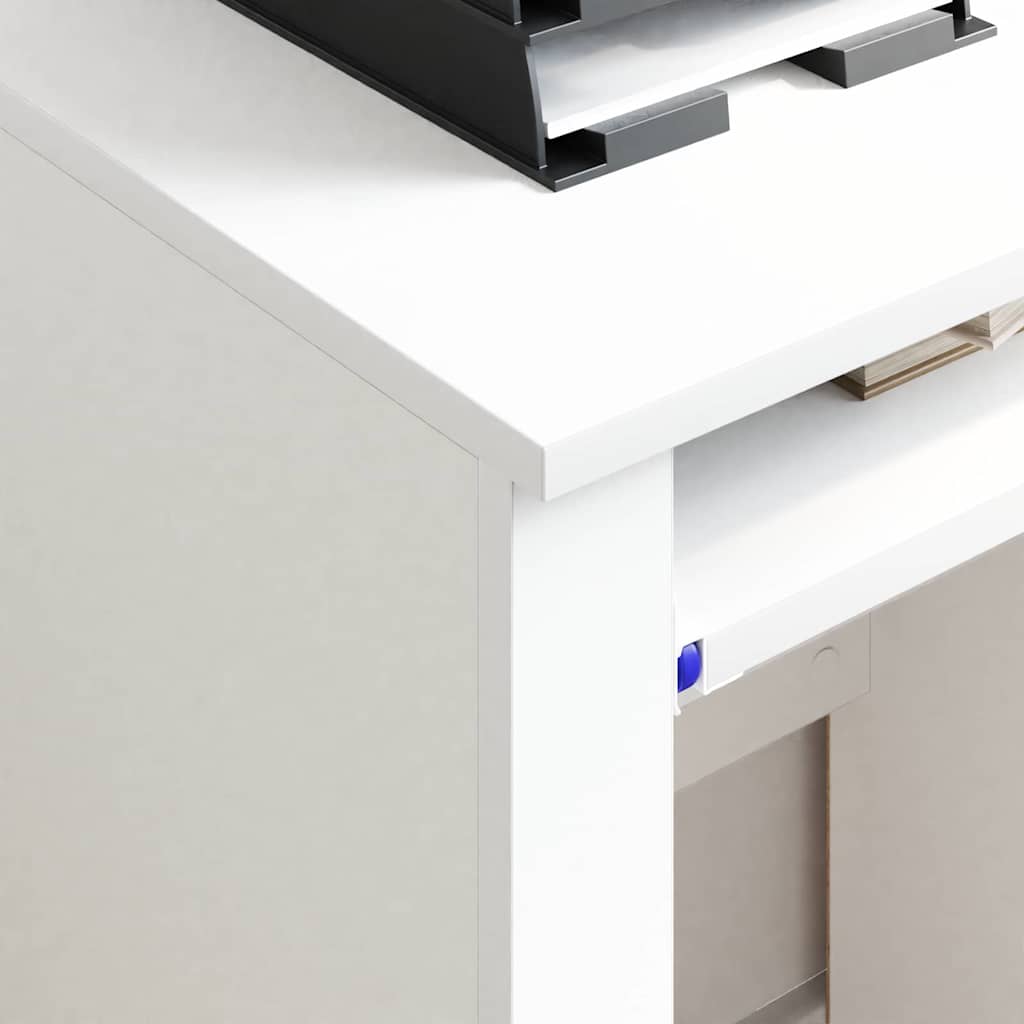 Scrivania con Ruote Bianco 91 x 50 x 77 cm Legno multistrato 869530