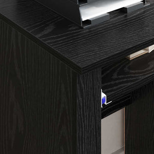 Scrivania con Ruote con cassetto Rovere Nero 91 x 50 x 77 cm 869531