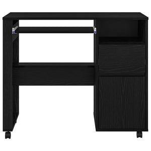 Scrivania con Ruote con cassetto Rovere Nero 91 x 50 x 77 cm 869531