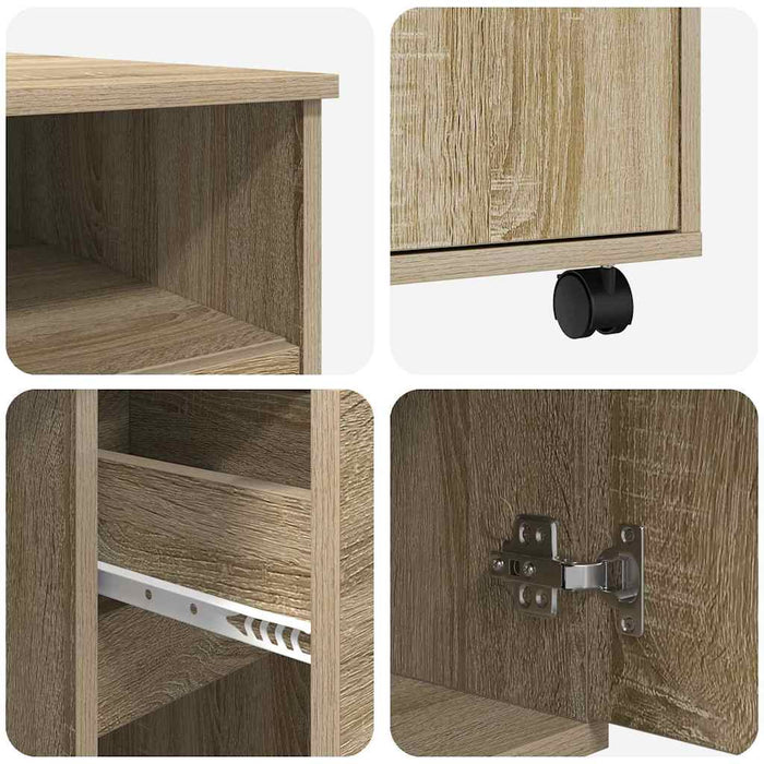 Scrivania con Ruote con cassetto rovere sonoma 91 x 50 x 77 cm 869532