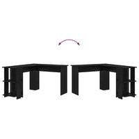 Scrivania Angolare con Magazzino con lo scaffale Rovere nero 869555