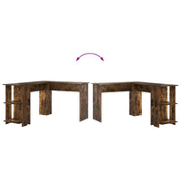 Scrivania Angolare con Storage Rovere fumé 140 x 113.5 x 75 cm 869558