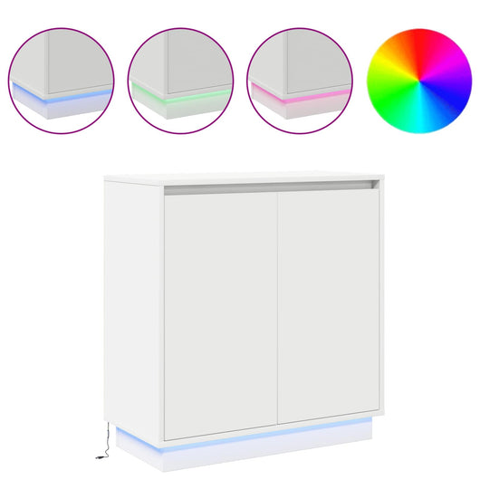 Madia LED con porta Bianco 71 x 34,5 x 75 cm Legno multistrato 869642