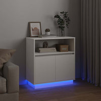 Credenza con LED Bianco 71 x 34.5 x 75 cm Legno multistrato 869650