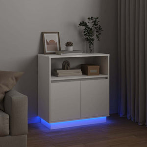 Credenza con LED Bianco 71 x 34.5 x 75 cm Legno multistrato 869650
