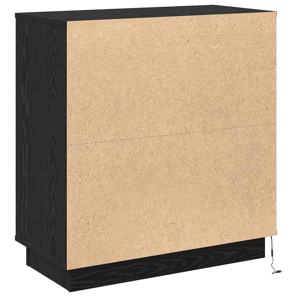 Credenza con LED Rovere nero 71 x 34.5 x 75 cm 869651