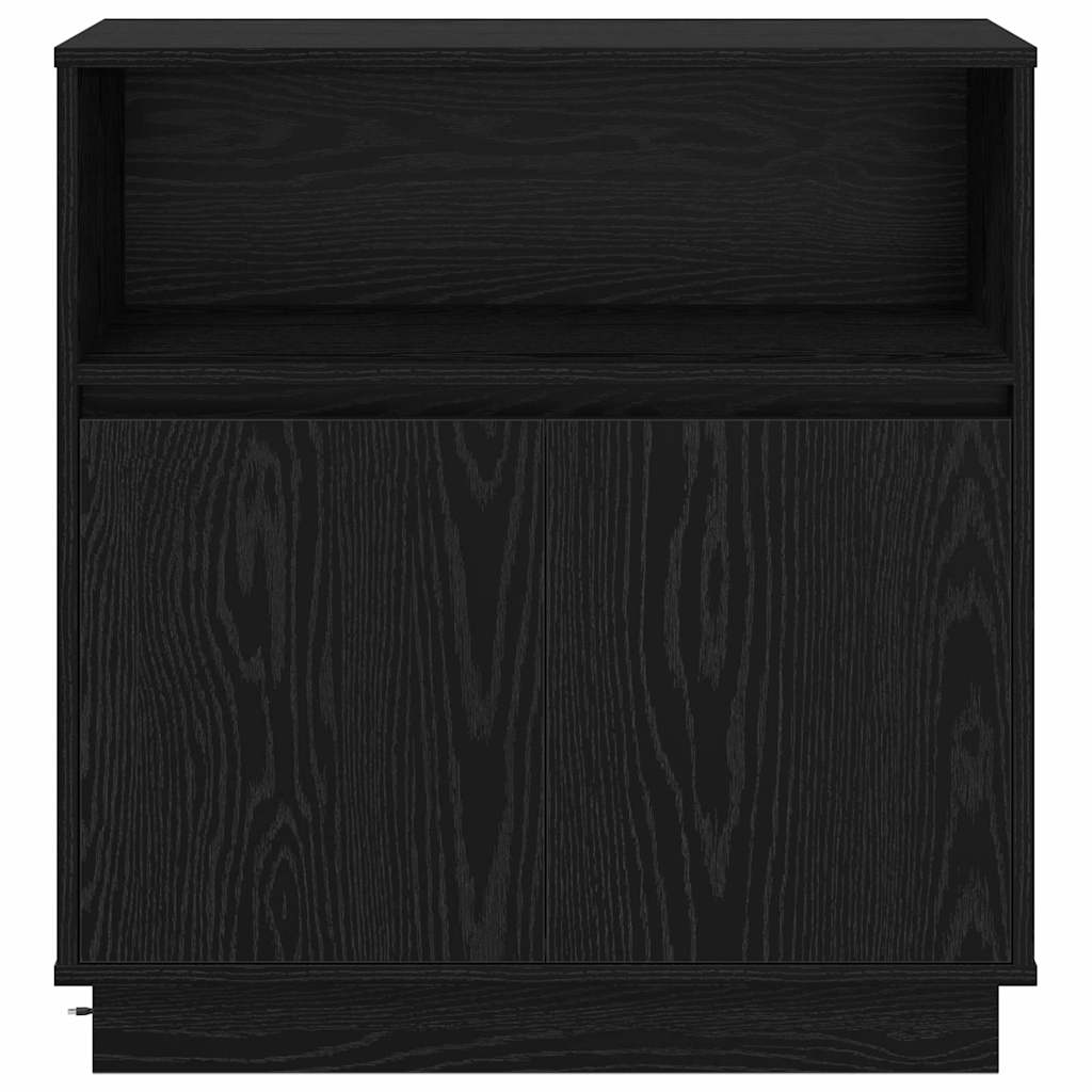 Credenza con LED Rovere nero 71 x 34.5 x 75 cm 869651