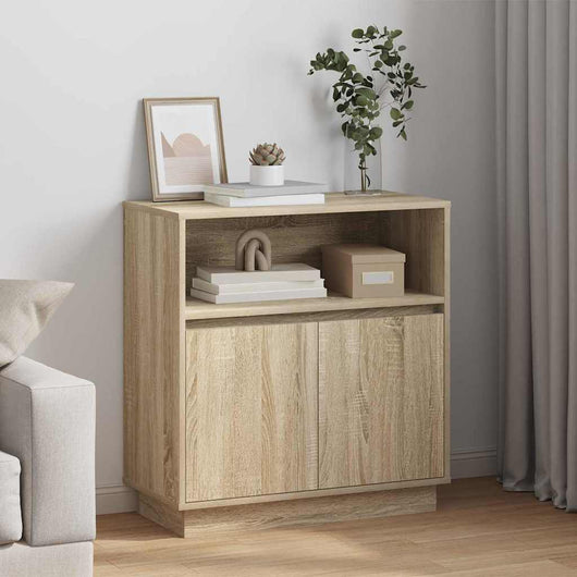 Credenza con LED rovere sonoma 71 x 34.5 x 75 cm 869652