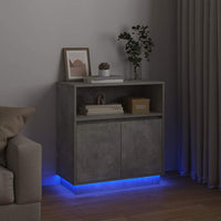 Credenza con LED Grigio cemento 71 x 34.5 x 75 cm 869653