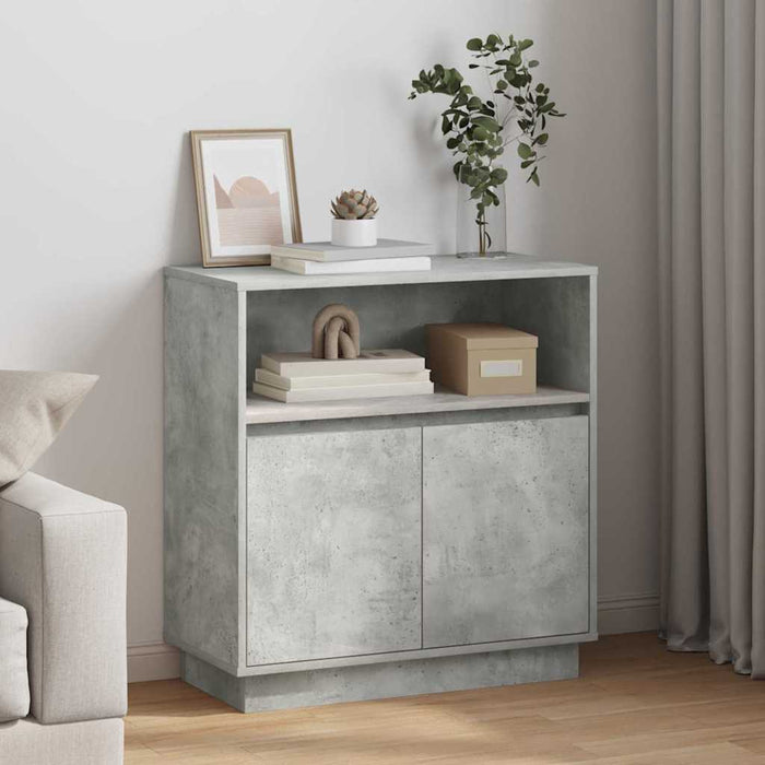 Credenza con LED Grigio cemento 71 x 34.5 x 75 cm 869653