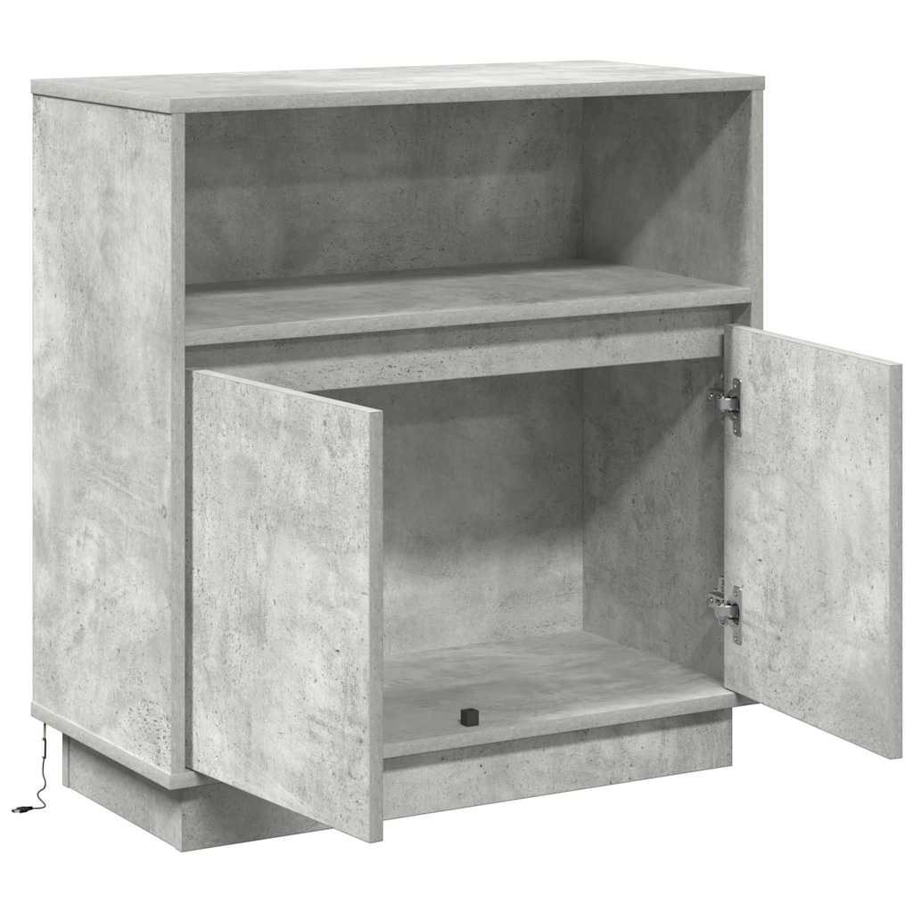 Credenza con LED Grigio cemento 71 x 34.5 x 75 cm 869653