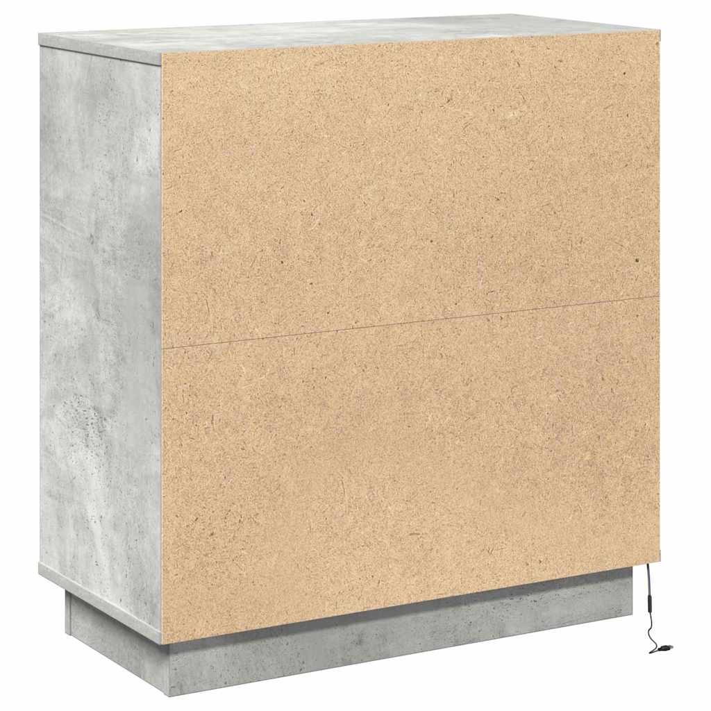 Credenza con LED Grigio cemento 71 x 34.5 x 75 cm 869653