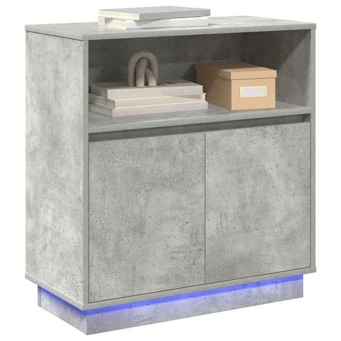 Credenza con LED Grigio cemento 71 x 34.5 x 75 cm 869653