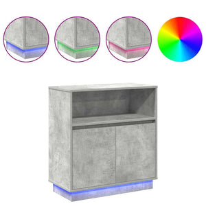 Credenza con LED Grigio cemento 71 x 34.5 x 75 cm 869653