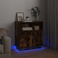 Credenza con LED Rovere fumo 71 x 34.5 x 75 cm 869654