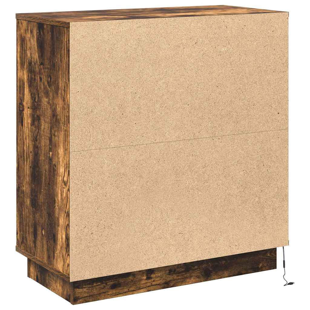 Credenza con LED Rovere fumo 71 x 34.5 x 75 cm 869654