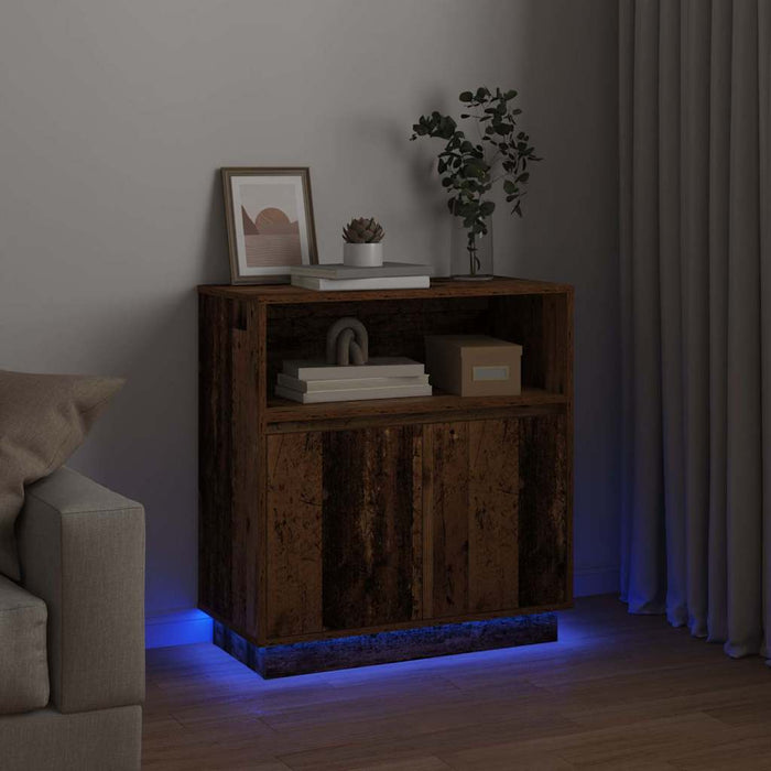 Credenza con LED Legno vecchio 71 x 34.5 x 75 cm 869656