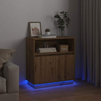Credenza con LED rovere artigianale 71 x 34.5 x 75 cm 869657