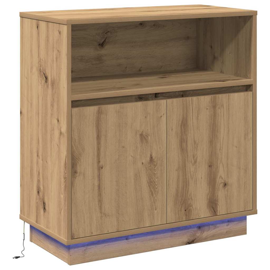 Credenza con LED rovere artigianale 71 x 34.5 x 75 cm 869657