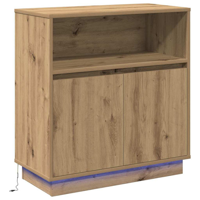 Credenza con LED rovere artigianale 71 x 34.5 x 75 cm 869657