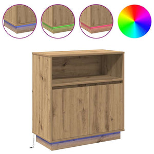 Credenza con LED rovere artigianale 71 x 34.5 x 75 cm 869657