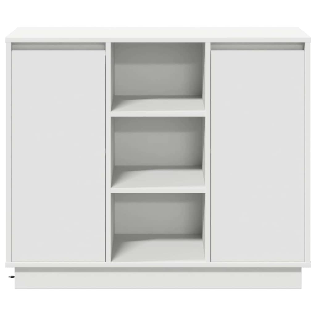 Madia LED con porta Bianco 90 x 32 x 75 cm Legno multistrato 869682