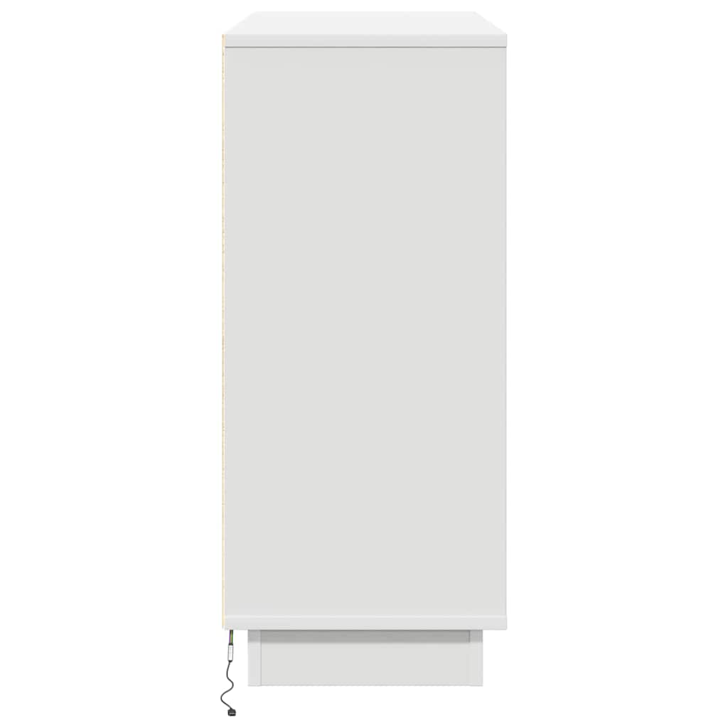 Madia LED con porta Bianco 90 x 32 x 75 cm Legno multistrato 869682