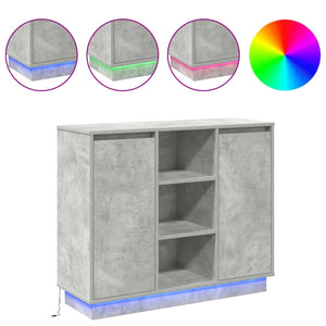 Madia LED Grigio cemento 90 x 32 x 75 cm Legno multistrato 869685